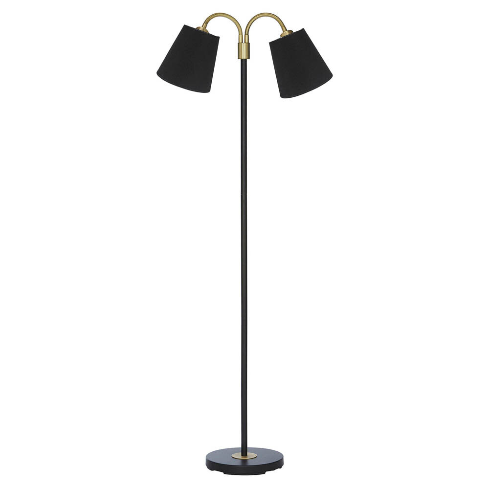 Golvlampa Amy 2-arm svart