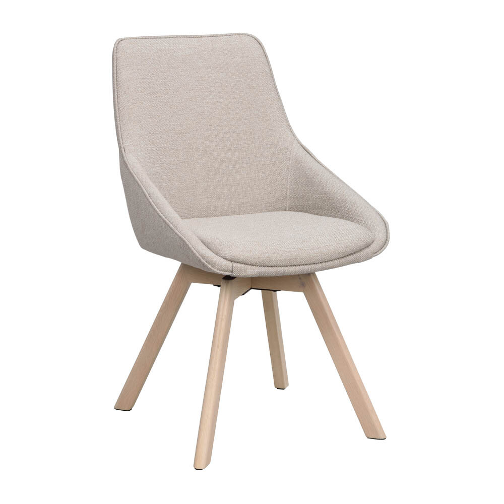 Matgrupp Brooklyn 170 cm och 6 Alison beige vitpigmenterade stolar
