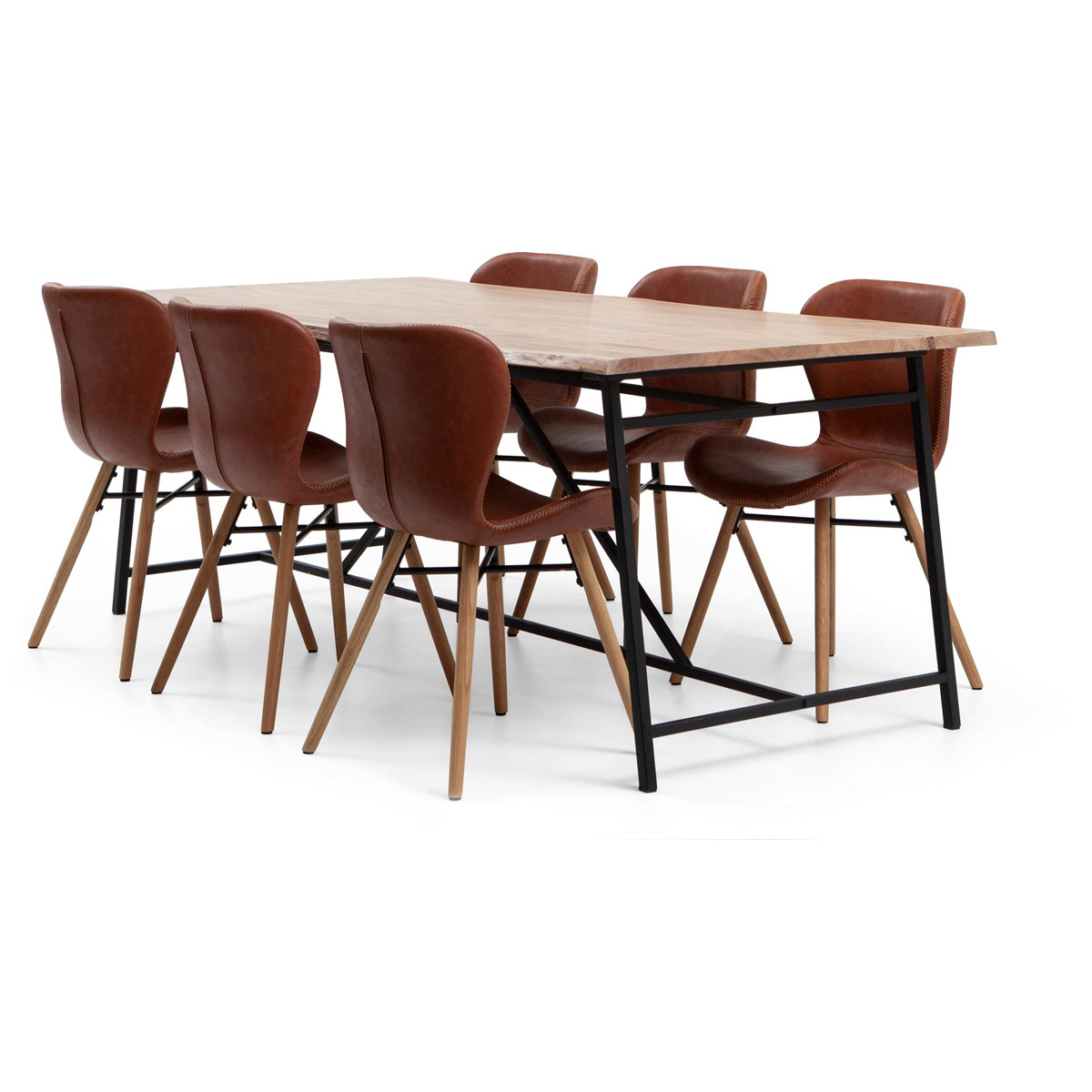 Conrad bord 200 stol lotus cognac