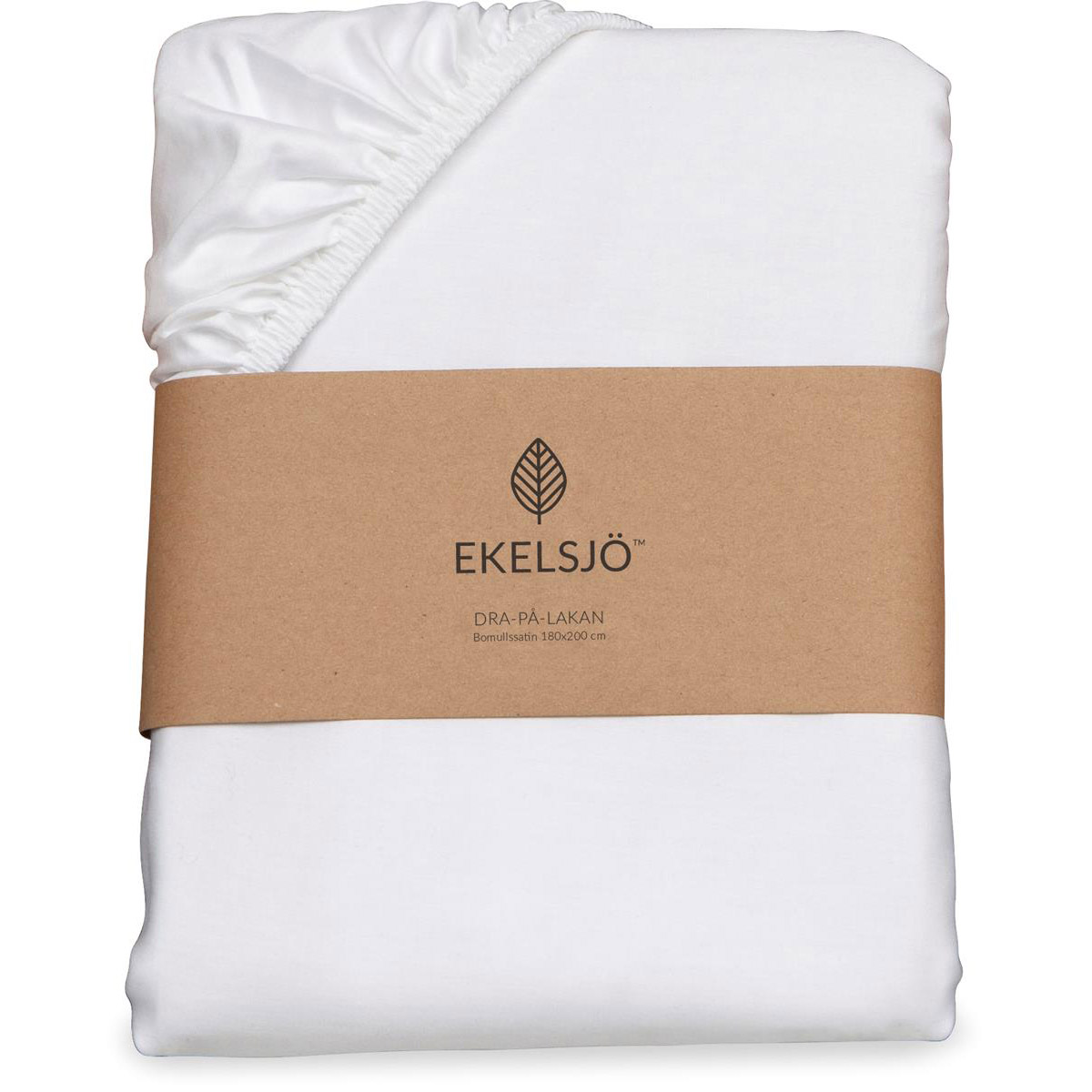 Ekelsjö dra-på-lakan 90 vit satin