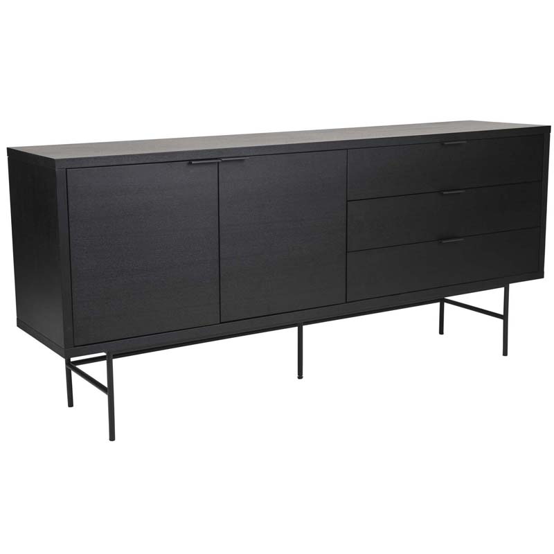 Parade sideboard svart askfaner vinkel 2