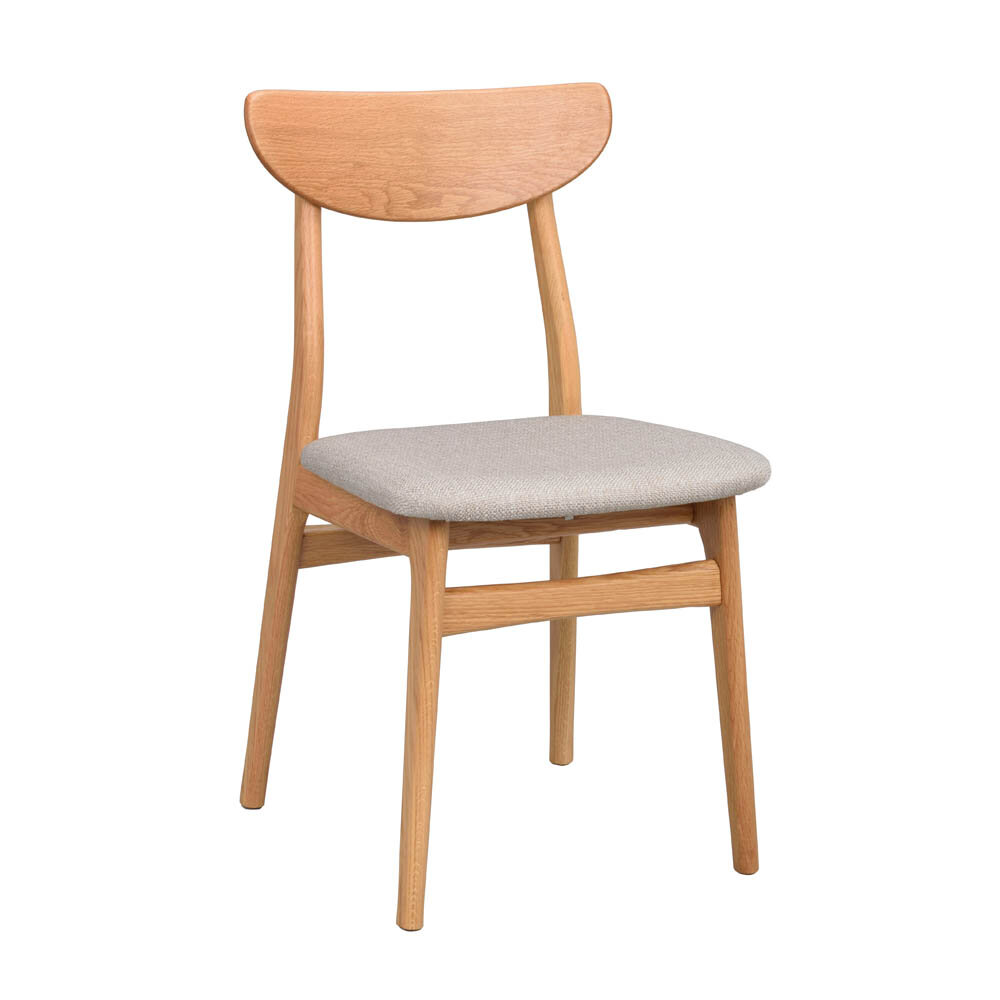 Rodham stol med grå-beige tyg