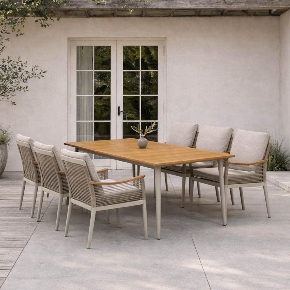 Utegrupp Sandhamn 220 cm och 6 stolar