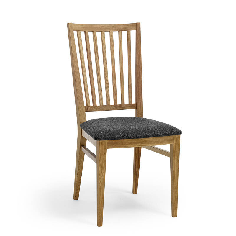 Särö stol oljad ek med sits i mörkgrått tyg