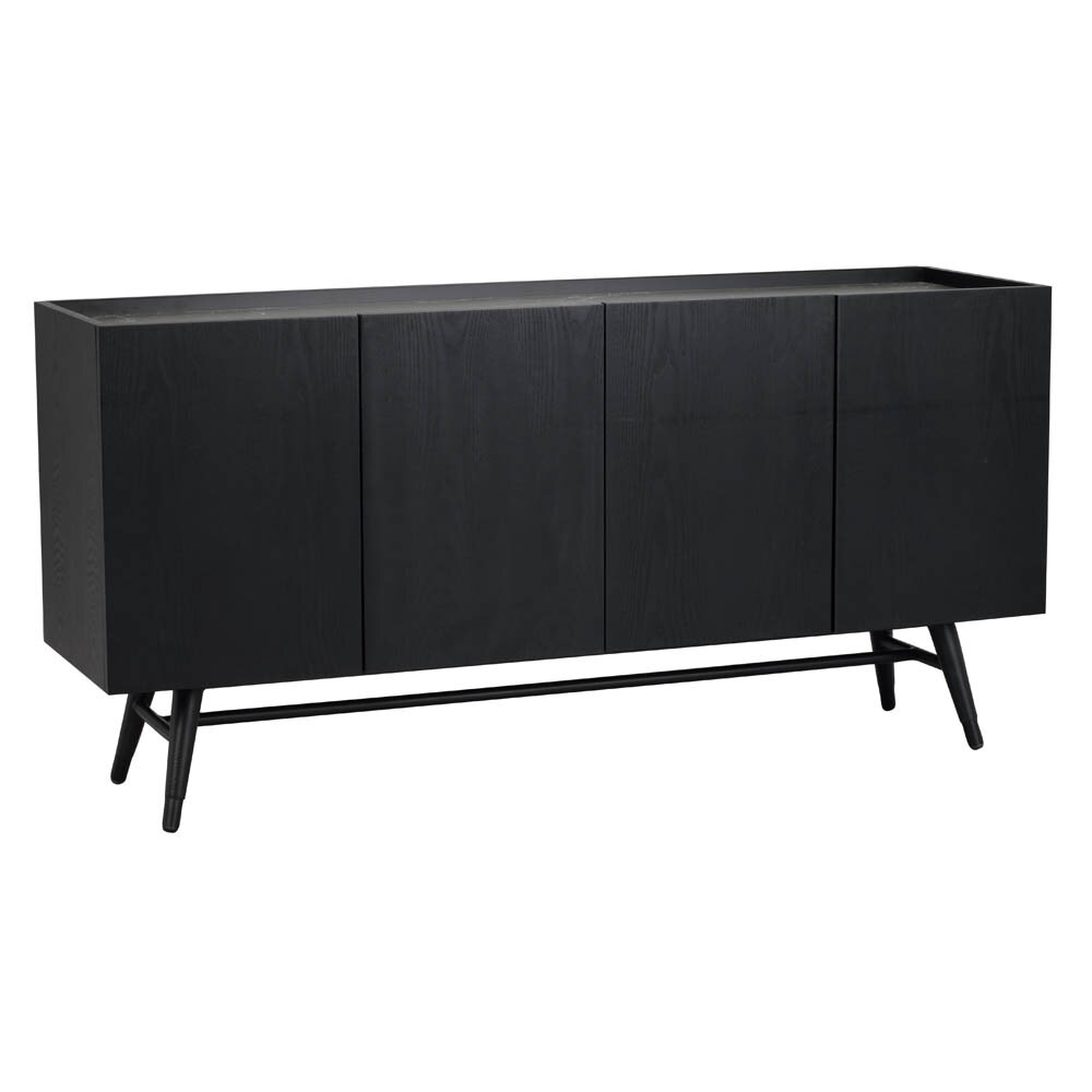 Springdale sideboard svart ask/keramik/svart met