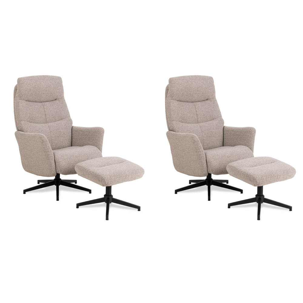 Stay snurrfåtölj med pall beige 2-pack