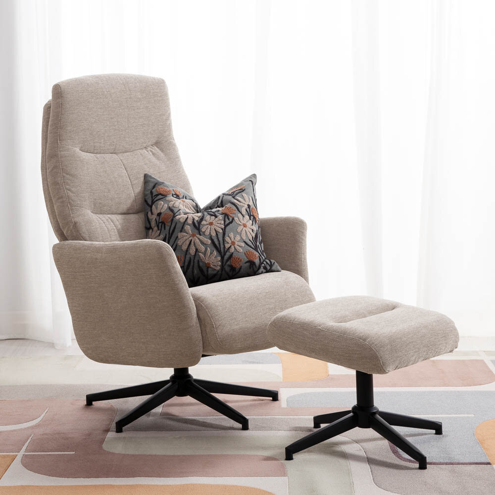 Stay snurrfåtölj med pall beige 2-pack