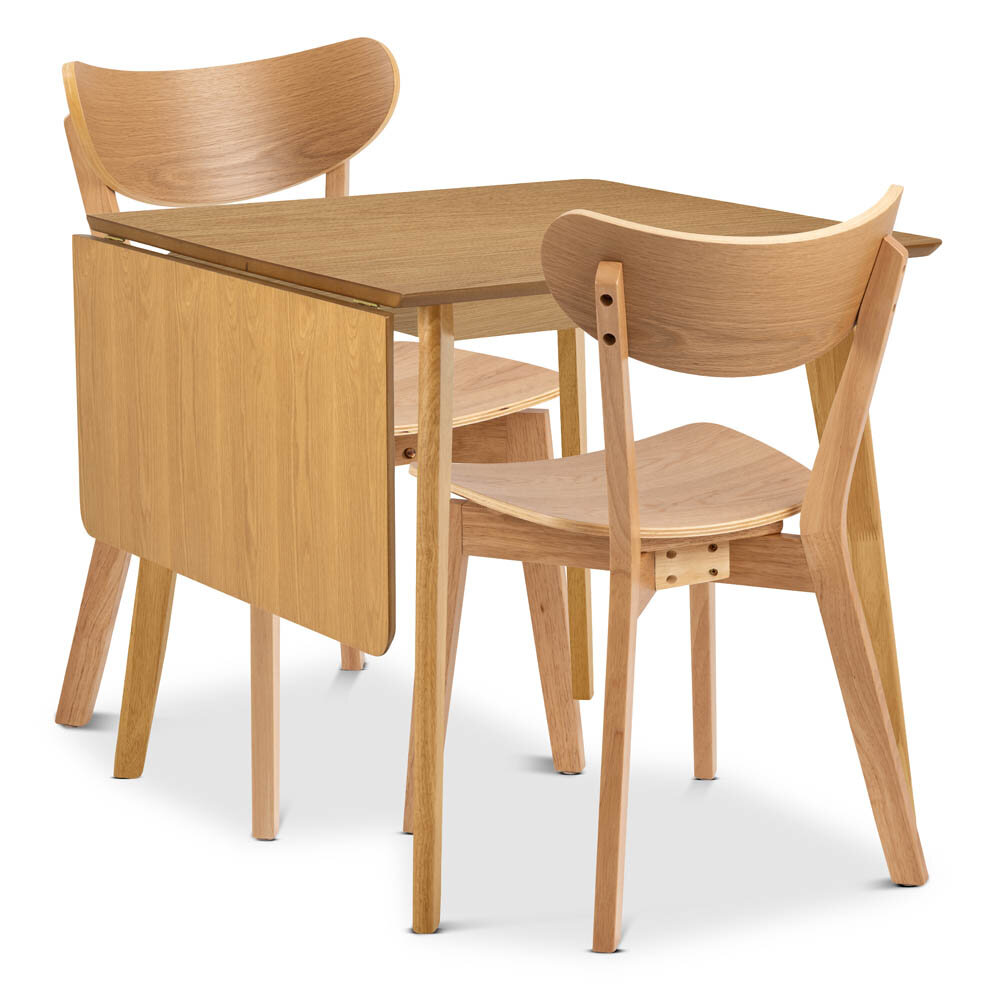 Matgrupp Yoko klaffbord 80/120 cm och 2 Yoko stolar