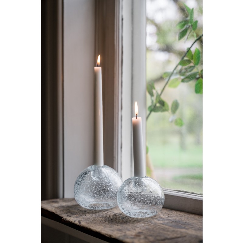 Ljusstake glas klar Medium