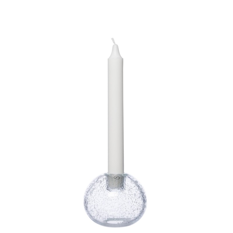 Ljusstake glas klar Medium