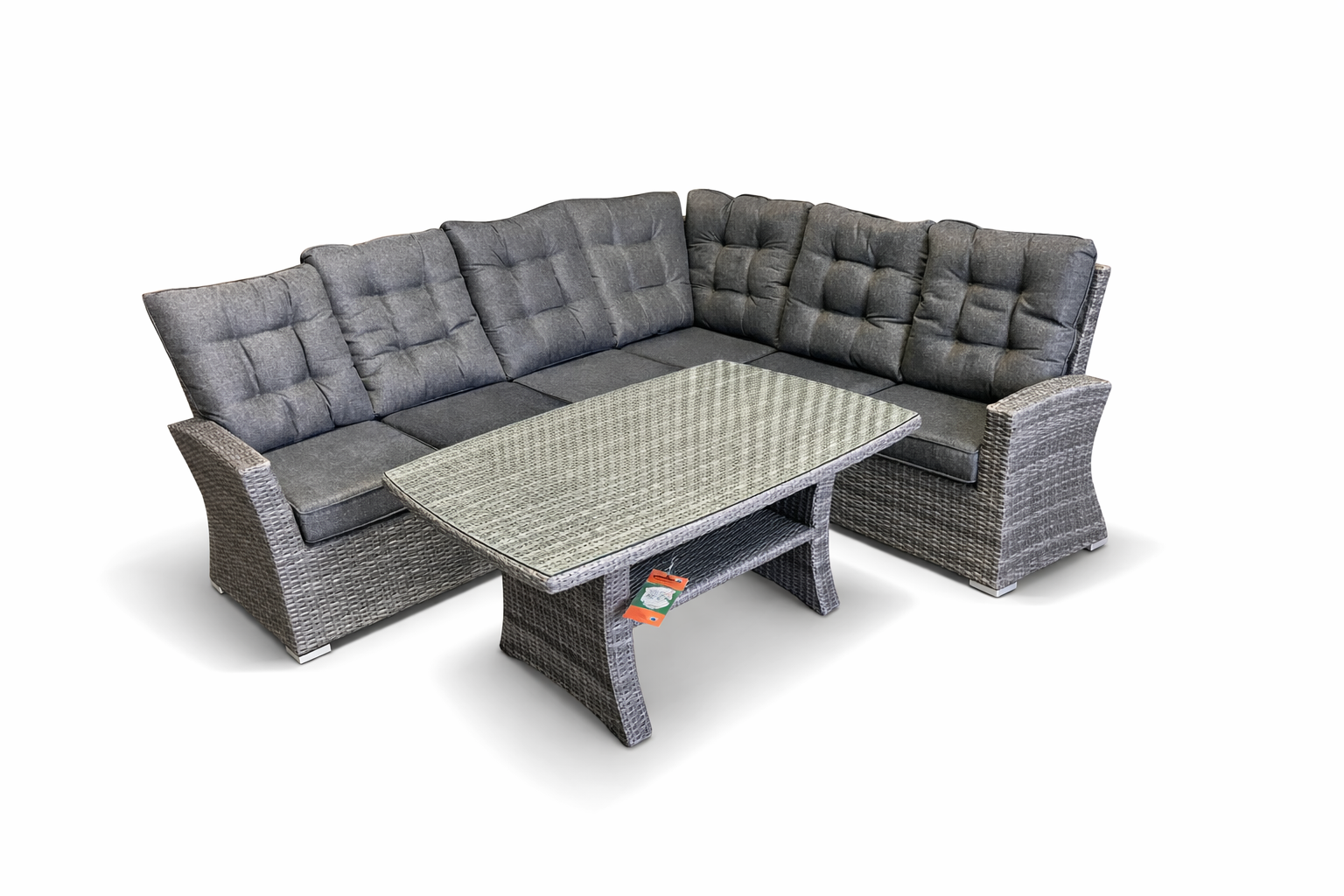 Andorra hörnsoffa 2H3 + bord antracit