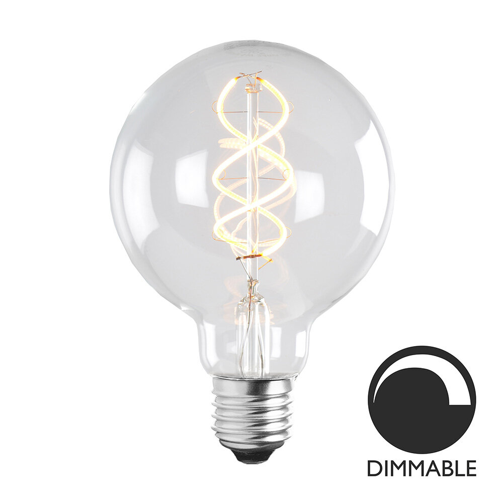 Ljuskälla E27 LED Soft Filament Glob 100 mm Klar 5W