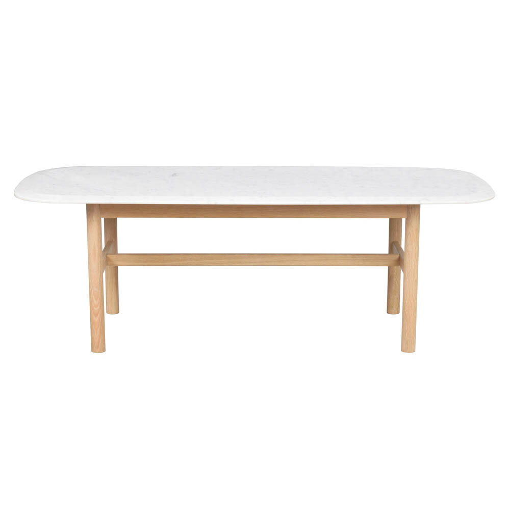 Hammond soffbord 135x62 cm med bordsskiva i vit marmor