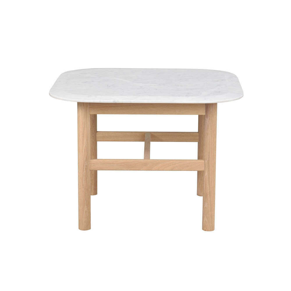 Hammond soffbord 62x62 cm med bordsskiva i vit marmor