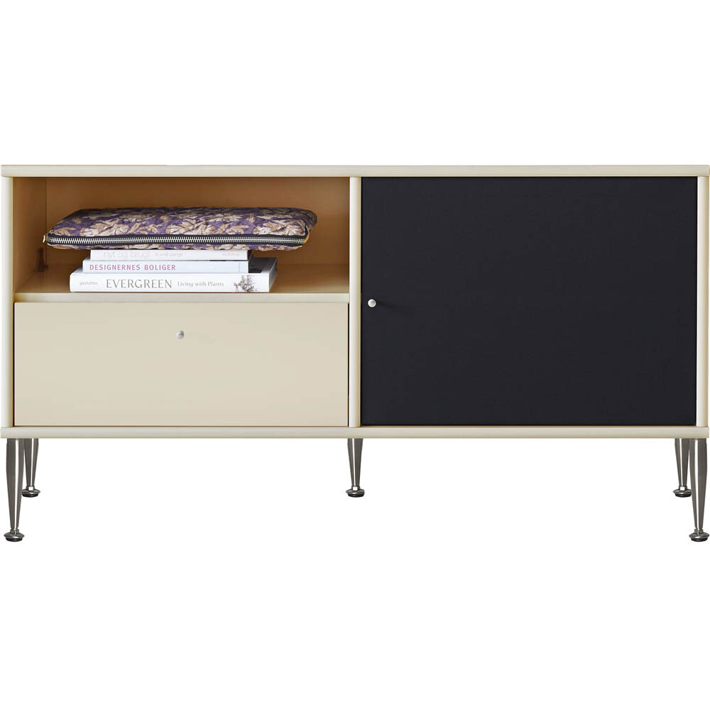 Mistral TV-bänk med tygdörr/låda 108 cm beige