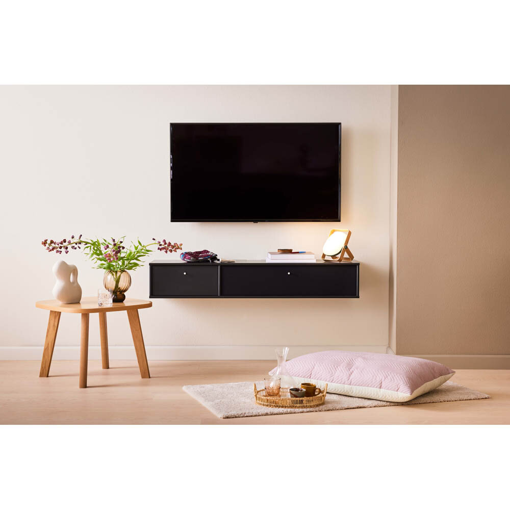 Mistral TV-bänk med låda/tyglucka 133 cm svart