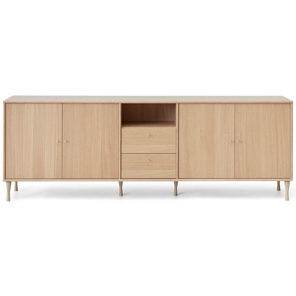 Mistral sideboard med skåp/lådor 220 cm vitpigmenterad