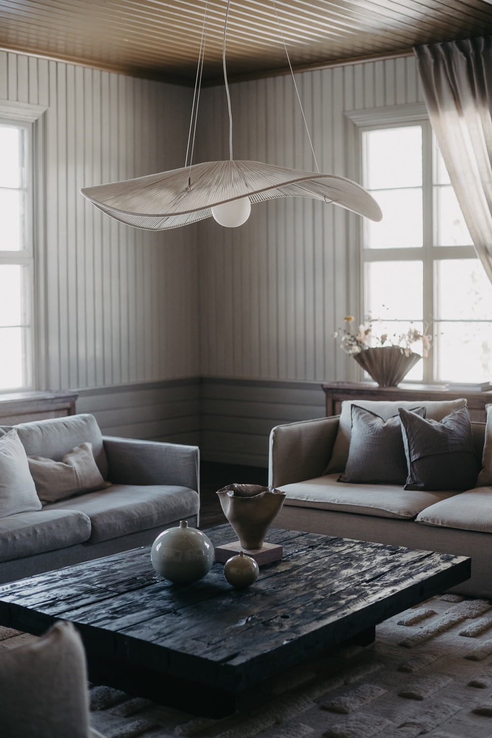 Monstera D115 bomull cream
