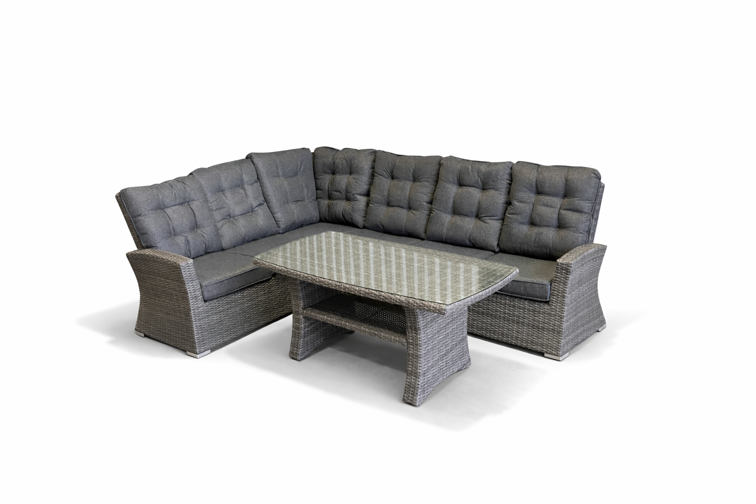 Andorra hörnsoffa 2H3 + bord antracit