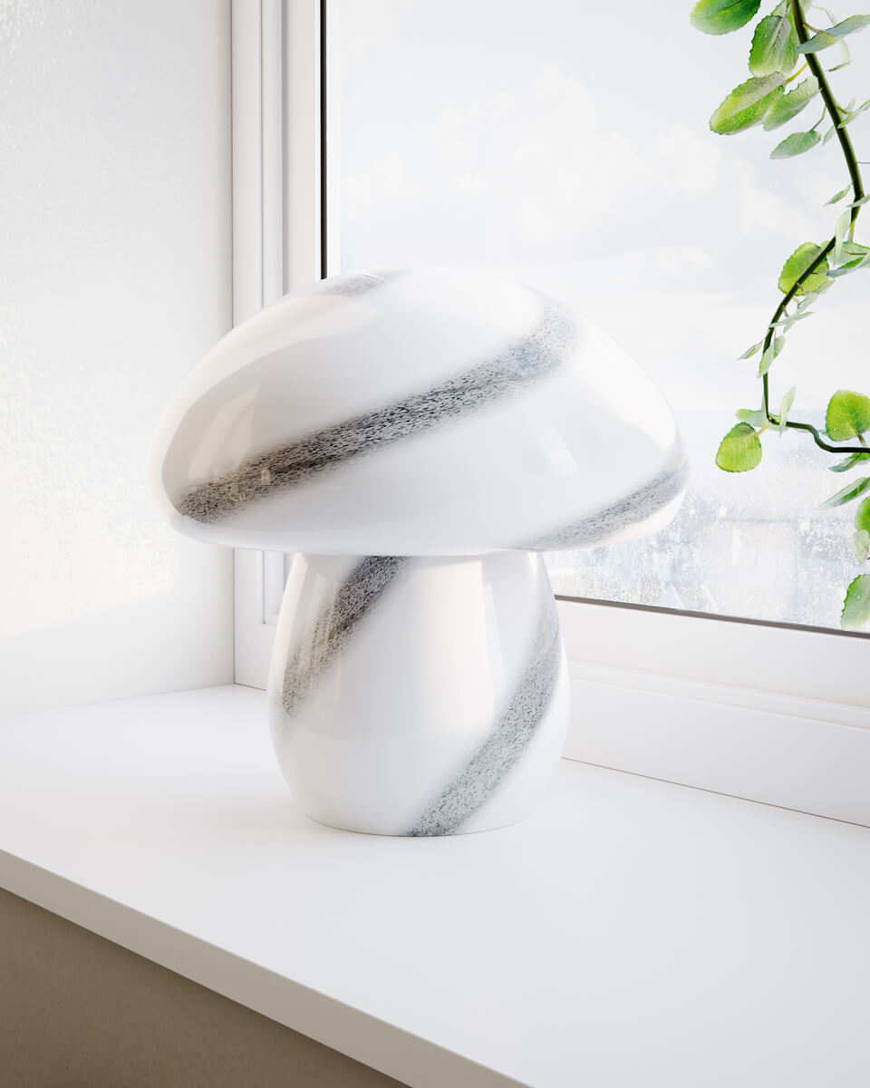 Mira Mushroom Bordslampa vit/Svart