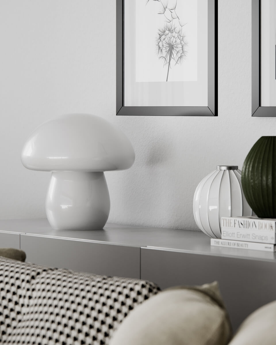 Mira Mushroom Bordslampa Vit