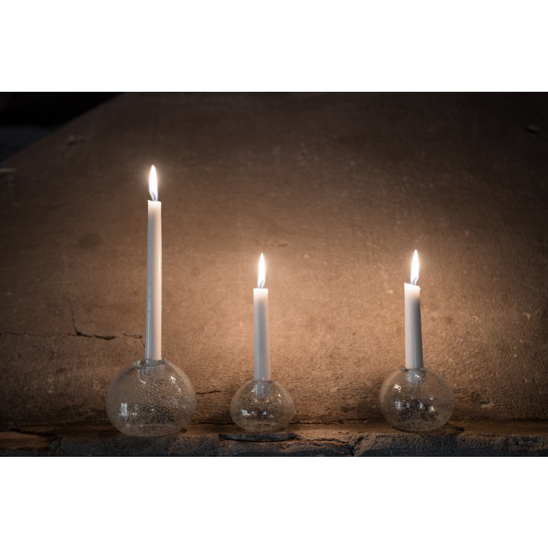 Ljusstake glas klar Medium